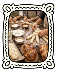 Challah dough being braided at ChallahFest 2025